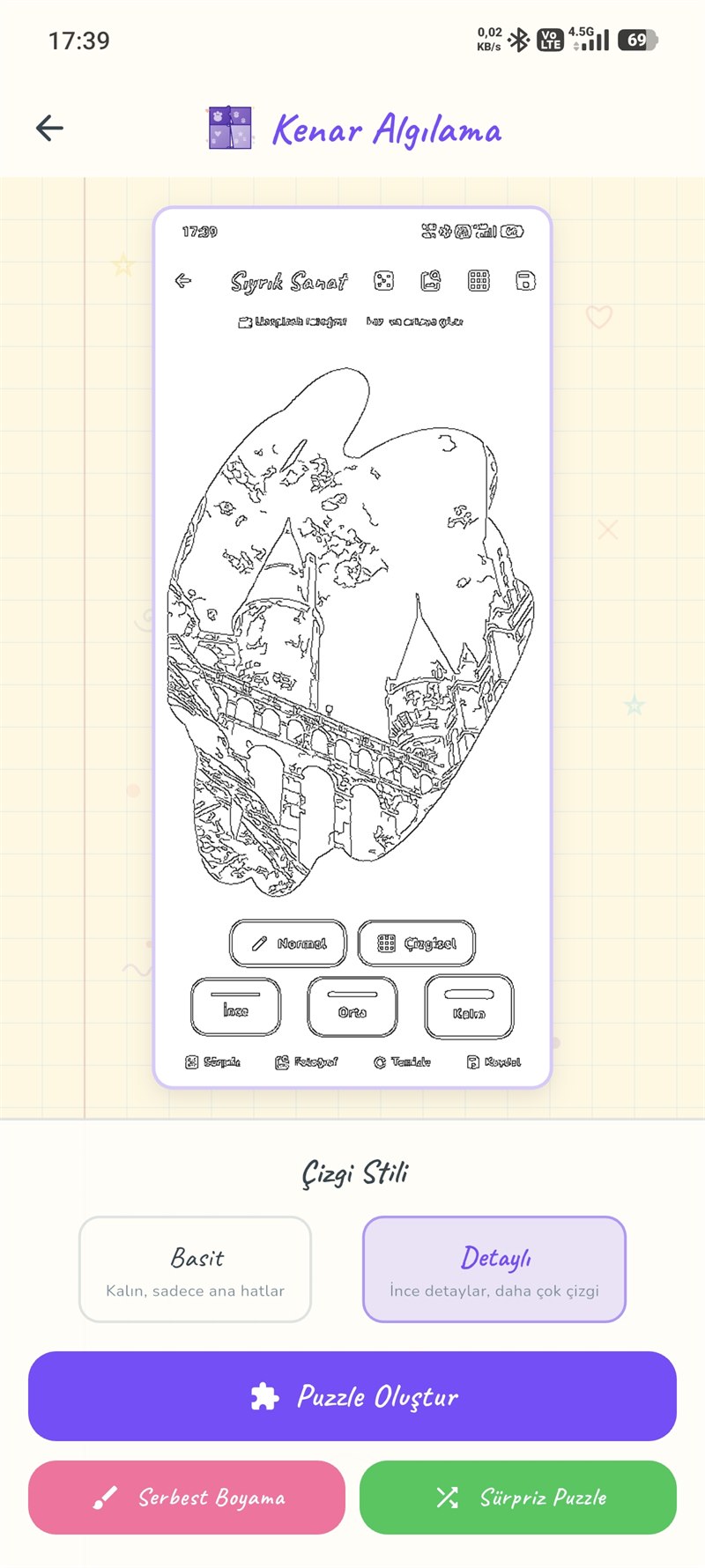 Hayal Boyama — edge detection turns a photo into a drawing